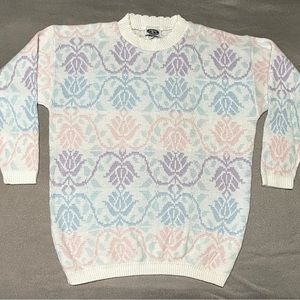 Vintage Classic Essentials Pastel Knit Sweater Fairy Kei 80s Made in USA